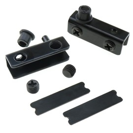 LUORNG 2 Sets 40x13mm Black Glass Door Pivot Hinge Iron Plated Glass Clip Furniture Fitting Door Fitting for Display Cabinet and Bathroom Door