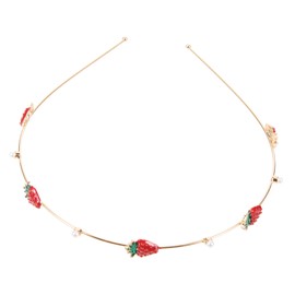 VICASKY Lovely Strawberry Headband for Women Elegant Pearl Hair Accessories for Parties and Special Events Comfortable and Durable Hair Decorations