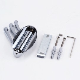 Home Swivel Wall Mounted Coat Hook,GUOYI®Solid Metal Three Swing Clothes/Towel Arm Hangers for Bathroom Kitchen(Bright Silver)