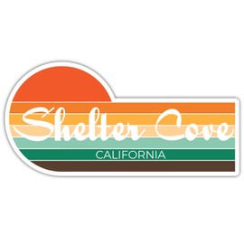 Shelter Cove California 2 x 1.25 Inch Sticker Retro Vintage Sunset City 70s Aesthetic Design