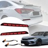 BINQIGOO Red Housing Full LED Rear Reflector Fog Bumper DRL
