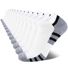 COOVAN Mens 12 Pack Athletic Ankle Socks, Mens Cushioned Comfortable Low Cut Sock 12 Pairs