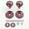 White Hinge 60mm Brown Plastic Rim Mortice Door Knob Set