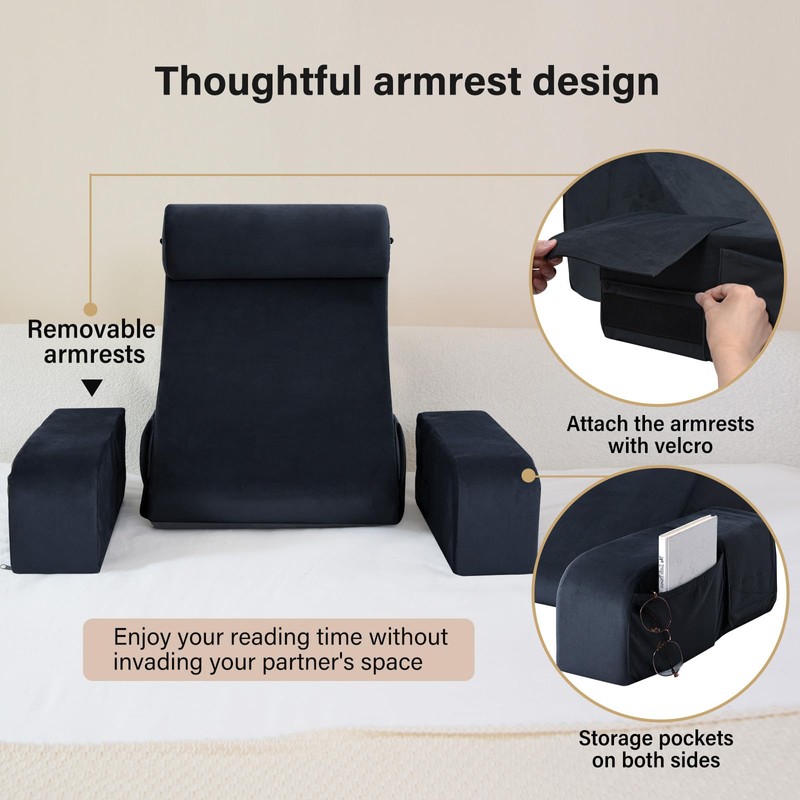 ENITYA Back Pillow for Bed Sitting up, 19" Reading Pillow