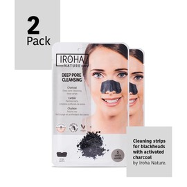 IROHA NATURE, Cleansing strips for blackheads with Activated Charcoal (10 pieces in 2 pouches)