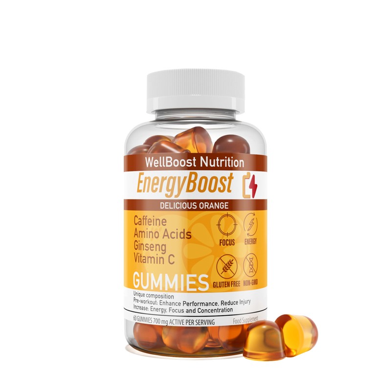 WellBoost Energy Boost - Pre Workout, Caffeine, Ginseng, VIT C,