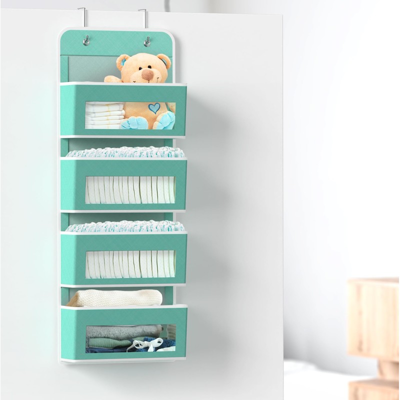 Simple Houseware 4 Clear Window Pocket Over Closet Door Storage