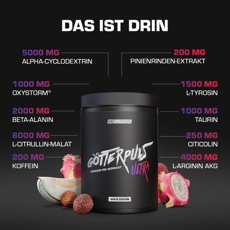 OS NUTRITION OS NUTRITION G?tterpuls ULTRA Premium Pre Workout Booster,