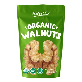 Organic California Walnuts Halves & Pieces, 1 Pound – Non-GMO, Raw, Unsalted, Shelled, Vegan, Kosher, Sirtfood, Bulk Snack. High in Omega-3 Fatty Acids, Protein. Great for Baking, and as a Topping.