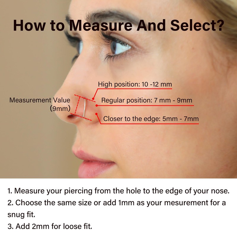 Thin Nose Rings Hoops for Women/Men,Tiny Small Rose Gold Nose