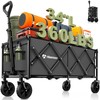 Hikemoon 34'' Extra Long Collapsible Wagons Carts Foldable, 360LBS Heavy