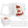 Mefleet 25pcs Tall Cake Boxes 12x12x12 Bakery Boxes for Tier