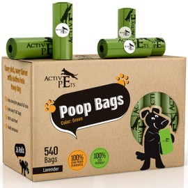 Active Pets Extra Thick, Leak-Proof Dog Waste Bags - Lavender-Scented, Eco-Friendly, Easy-Tear, Strong Doggy Bags For Poop