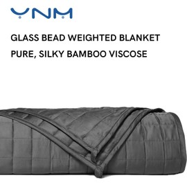 YnM Cooling Weighted Blanket for Adults, 15lbs Heavy Bed Throw for One Person of 140lbs, Perfect for Hot Sleepers or Warm Climates with Rayon/Glass Beads(60x80 Inches, Queen Bed, Cutting Motif)
