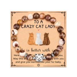 Lanqueen Cat Gifts for Cat Lovers Tabby Cat Crazy Cat Lady Gifts Gifts Cat Bracelet Cat Lover Gifts for Women Cat Mom Gifts Birthday Christmas Gifts