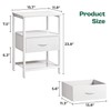 Huuger Night Stand with Fabric Drawer, Side Table with Mesh