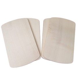 DEKOFANT Wooden Breakfast Board Set of 4 Rounded 24 x 15 x 1 cm Maple