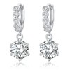 2-6CT Moissanite Hoop Earrings for Women, 6P D Color Ideal