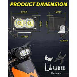 AKD Part Headlight Kit for Sur-Ron Segway X260 3 Inch 20W Spot CREE LED Pods Lights for Dirt Bike Motorcycle Surron