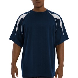 Russell Athletic Big & Tall Dri-Power Crew with shoulder insert Navy/White, 4X