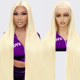 30 Inch 613 Lace Front Wig Human Hair 200 Density Blonde Wig Human Hair 613 13x6 Lace Frontal Wig Straight Blonde Lace Front Wigs for Women Pre Plucked with Baby Hair