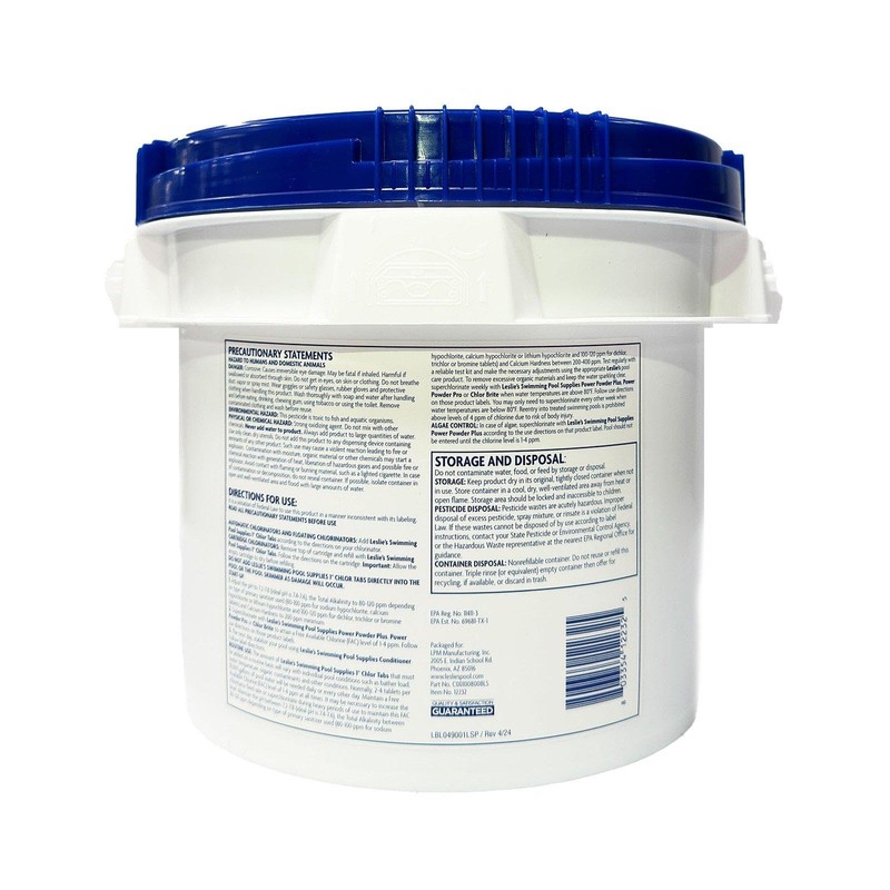 Leslie's 1 Inch Chlorine Pool Tabs 8 lbs Bucket C001008008LS