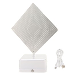 3D Night Light with Remote Control 16 Color Changing RGB USB Type C 1500mAh 3D Table Lamp Adjustable Brightness for Bedroom Xmas Gift Rhombus
