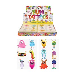 Henbrandt Monsters Temporary Tattoos for Children 24 Assorted Designs Perfect Party Bag Filler & Gift Idea for Children (Pack of 24)