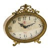Creative Co-Op Decorative Antiqued Pewter Mantel Clock, Gold