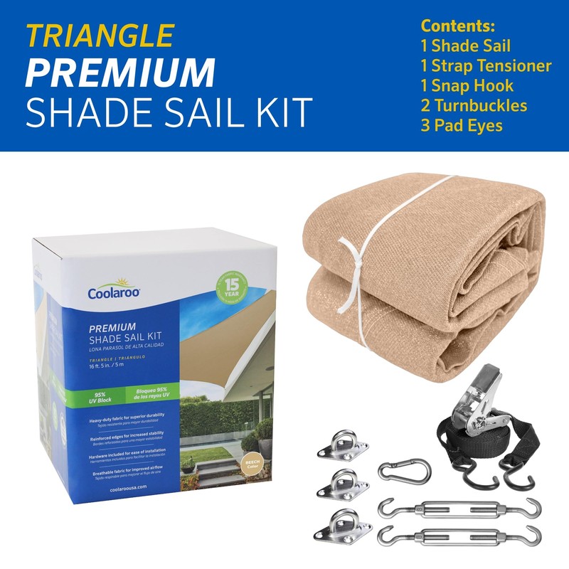 Coolaroo 458157 Shade Sails, Triangle, Beech