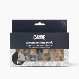 Four-Pack Scented Car Fresheners Bundle – 4 Unique Scents, 8ml Each:_Masculine