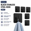 Mulbijeo Ganci Adesivi, 6 Pezzi, Accessori Bagno, Acciaio Inox Nero,