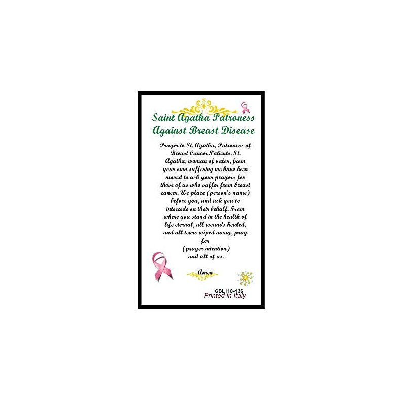 Blessed by Pope Francis Saint Agatha Patroness Against Breast Disease