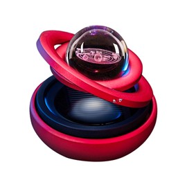 GCZCC Solar Car Air Freshener Smart Auto Rotating Planet Perfume Aromatherapy Cologne Fragrance Diffuser Interior Dashboard Decoration Accessories-Red