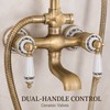 Antique Brass 8-Inch Rainfall Shower System with Hand Shower &