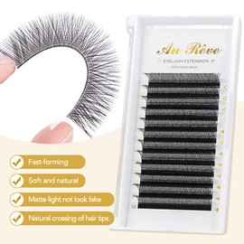 Y Lashes Extensions YY Lash Extensions C Curl 0.07mm 11mm Mix Tray Y Shape 4D Volume Premade Fan Lashes Matte Black Easy Fans Lashes Professional Use YY Lash (YY-0.07-C, 11mm)