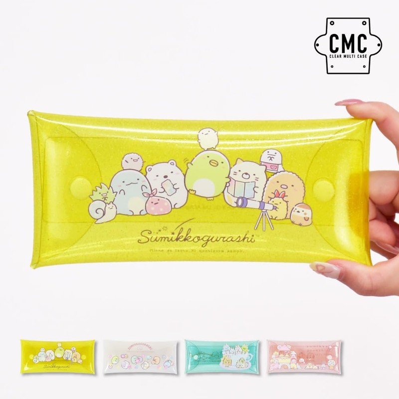 Marimocraft 0003 Pen Case, Pencil Case, Small Items, Clear Multi