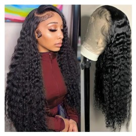 Original Vietnamese Raw Hair Wigs Deep Wave Bone Straight Wig 13x4 HD Lace Front Wig Natural Brazilian Human Hair Wigs for Womenstyle: Body Wave, stretched length: 12 inches, Lace Size: hd 4x4 closure wig 180%