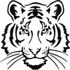 Tiger Wild Animal Decal Sticker for Car/Window/Wall (Black Gloss)
