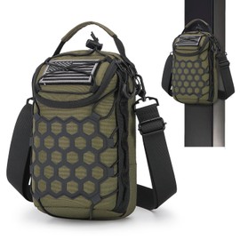 Magnetic Gym Bag, Magnetic Sling Bag with Water Bottle Holder for Men and Women,Small Cross Body Gym Pouch Men Accessories for Travel, Work and Sports (Olive)