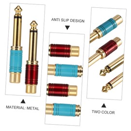 Operitacx 6 Stück Mono Konvertierungsstecker 1/4 Audio Adapter Metall für Gitarre und Mixer Langlebig ohne Klangverlust