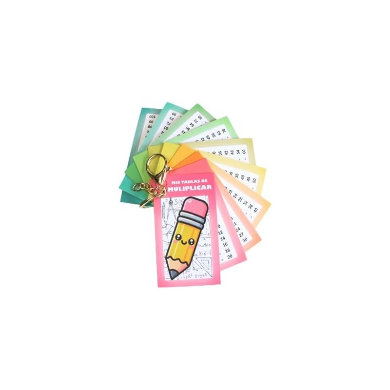 Llavero Didáctico de Tablas de Multiplicar, Material Educativo Lápiz
