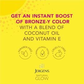 Jergens Natural Glow Instant Sun Hidratante + Bronceador Tono Oscuro 6 onzas