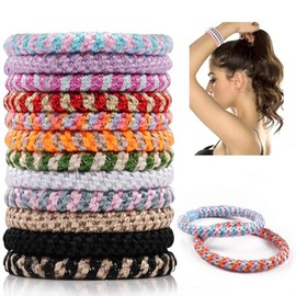 LAJUP Haargummi, 12 Stück Haargummis Damen, Elastisch Zopfgummi, Stylisch Pferdeschwanz Inhaber Für Damen Und Mädchen(12 Mix Color)