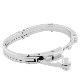 My Daily Styles Fashion Alloy Silver-Tone Classic Handcuff Mens Bracelet