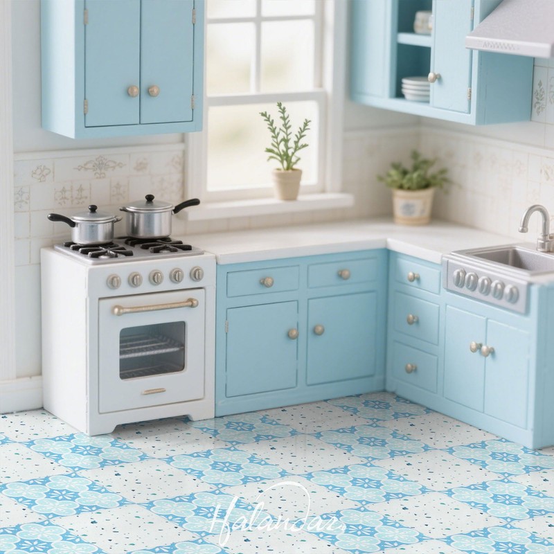 Halandar Dollhouse Flooring Tiles on 1/12 1/6 Scale Miniature Decor