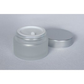 Unbranded 30 Ml Clear Cosmetic Frosted Glass Jar With Auminum Lid 10 Pack
