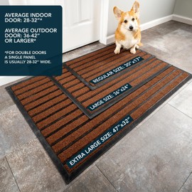 ubdyo Extra Durable Door Mat - Dirt Trapping Outdoor Welcome Mats - Non-Slip Outdoor Door Mats - Low Profile Front Door Mat - Doormat - Door Mats Indoor - 36" x 24", Bright Burgundy