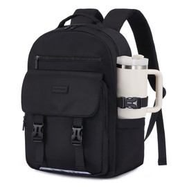 LOVEVOOK School Backpack for Teen Girls，Casual School Backpack 14-18 Teenage 15.6 Inch Laptop Bookbag, Cute Big Student Laptop Backpack for College Women Middle High School Travel Daypack, black