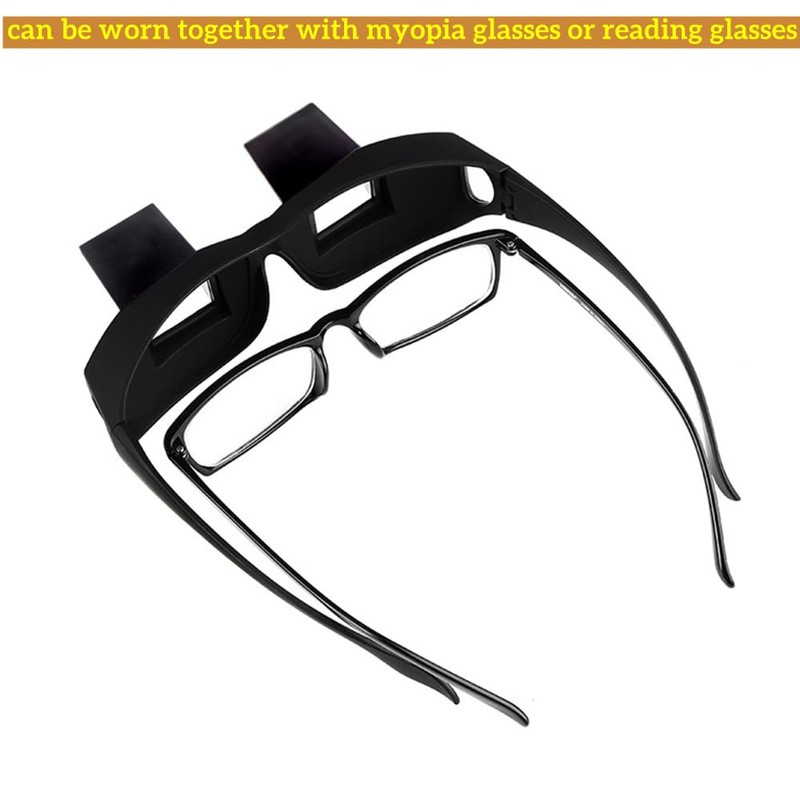 reiliva Prism Spectacles Lazy Glasses Horizontally Lying Reading Glasses 90